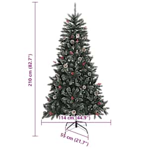 Umělý vánoční stromeček Zelená 210 cm PVC, plast a ocel - obrázek 19
