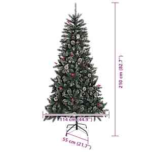 Umělý vánoční stromeček Zelená 210 cm PVC, plast a ocel - obrázek 16