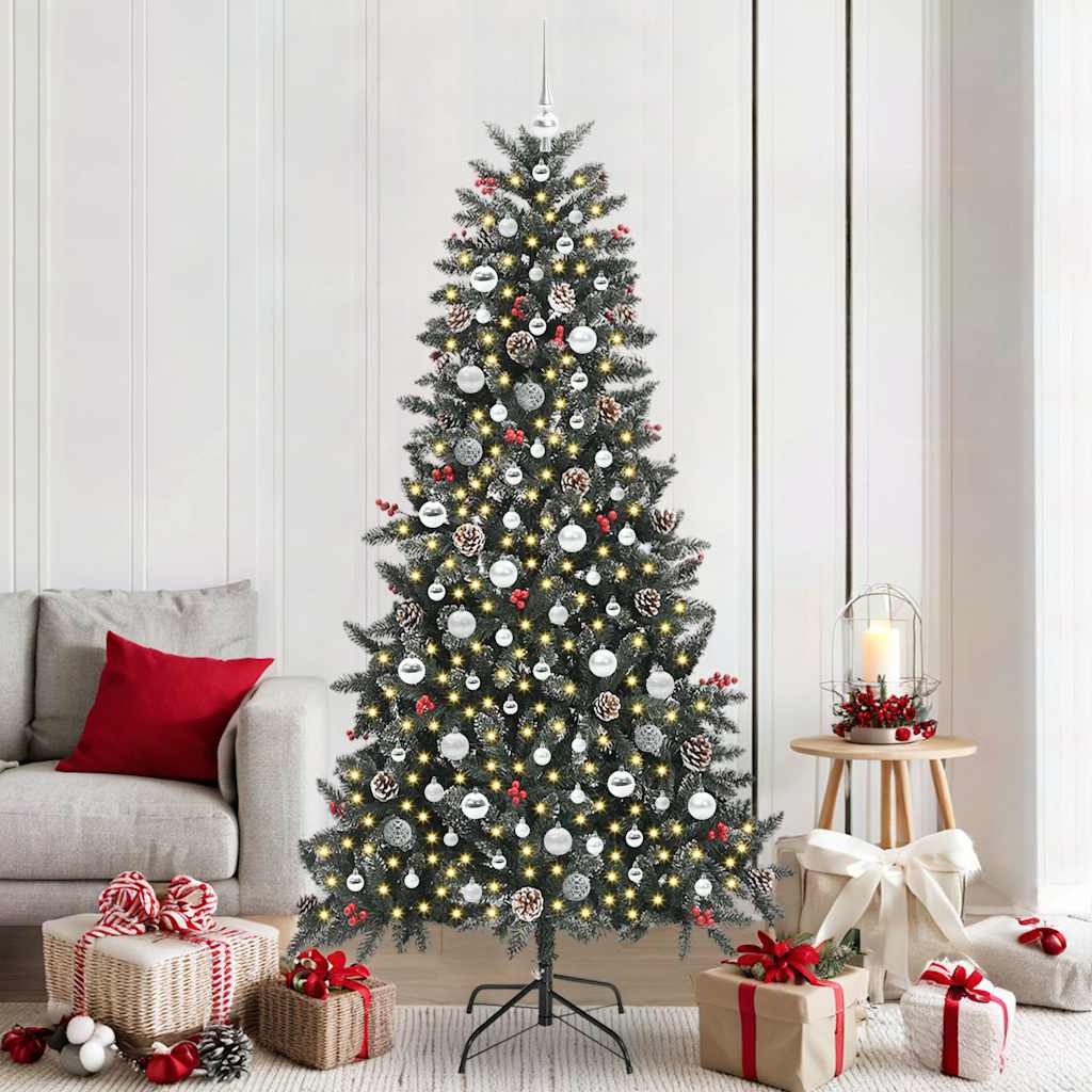 Sapin de Noël artificiel avec 300 LED Vert 114 x 114 x 210 cm