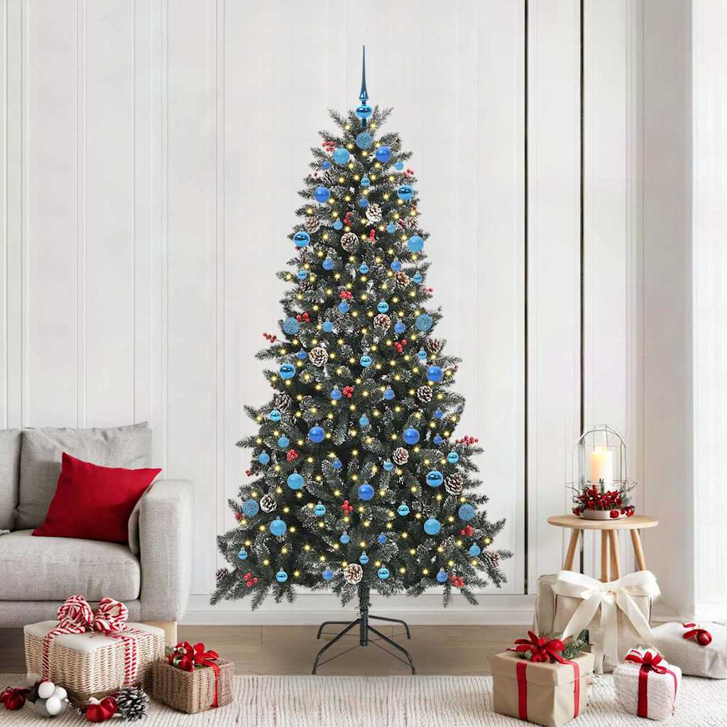 Sapin de Noël artificiel avec 300 LED Vert 114 x 114 x 210 cm