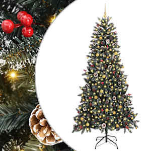 vidaXL Tehisj&otilde;ulupuu Roheline 240 cm PVC, Plastikk ja Teras