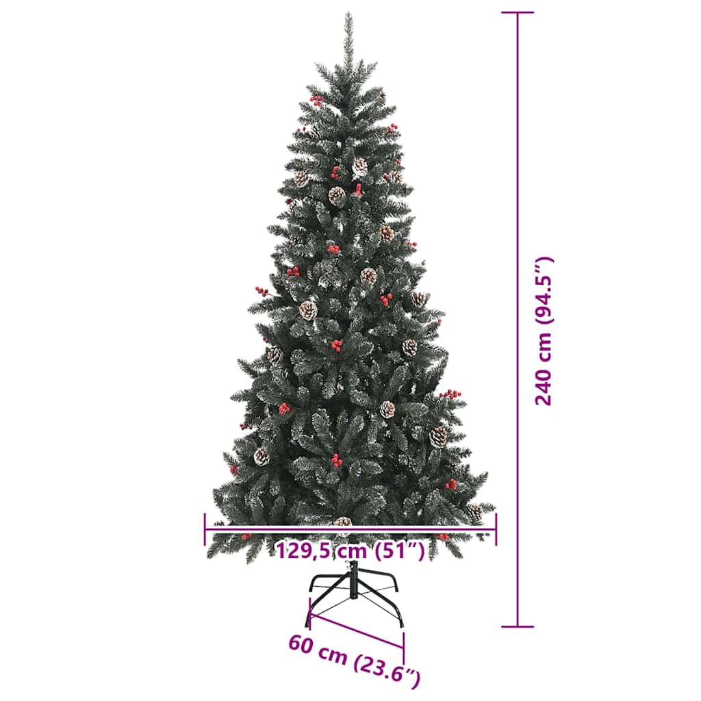 Umělý vánoční stromeček Zelená 240 cm PVC, plast a ocel - obrázek 16