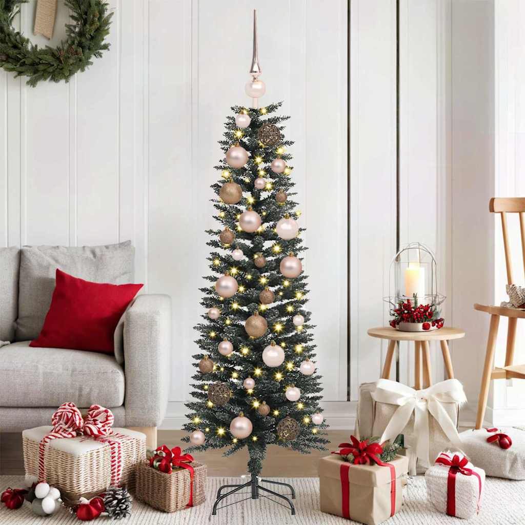 SapindeNoëlartificiel avec des lumières à LED Vert 120cm PVC