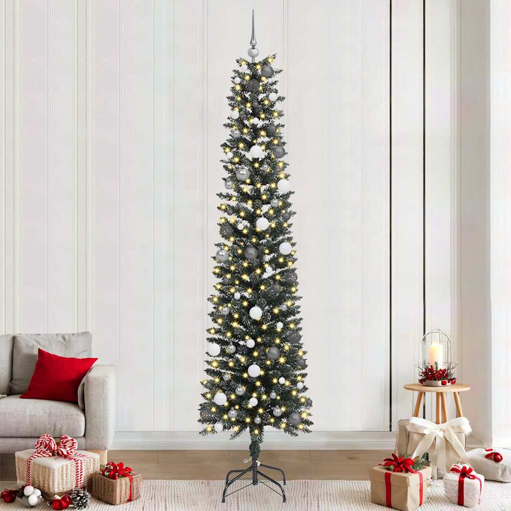SapindeNoëlartificiel avec des lumières à LED Vert 240cm PVC