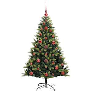 Umělý zavěšený vánoční stromeček 150 LED Zelená 120 cm PVC a PE - obrázek 4