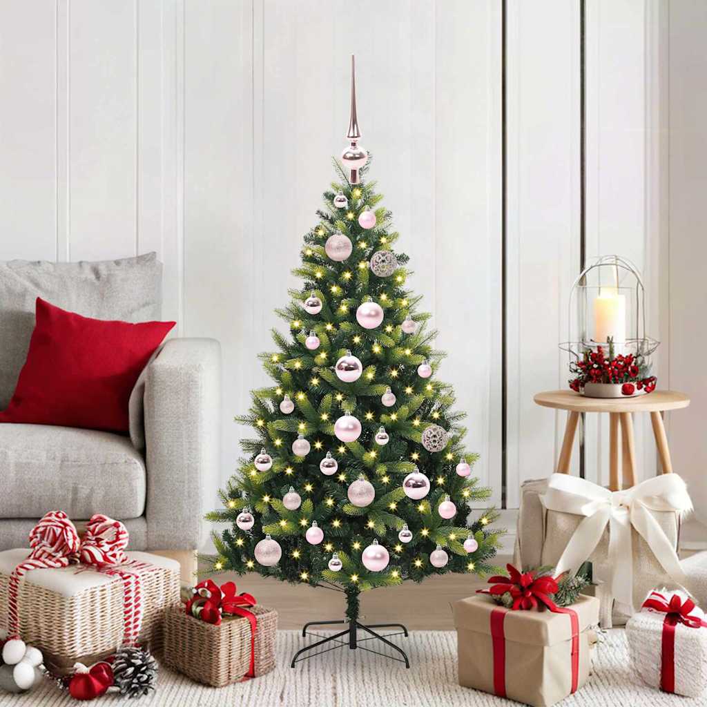 Arbre de Noël artificiel à charnières 150 LED Vert 120 cm