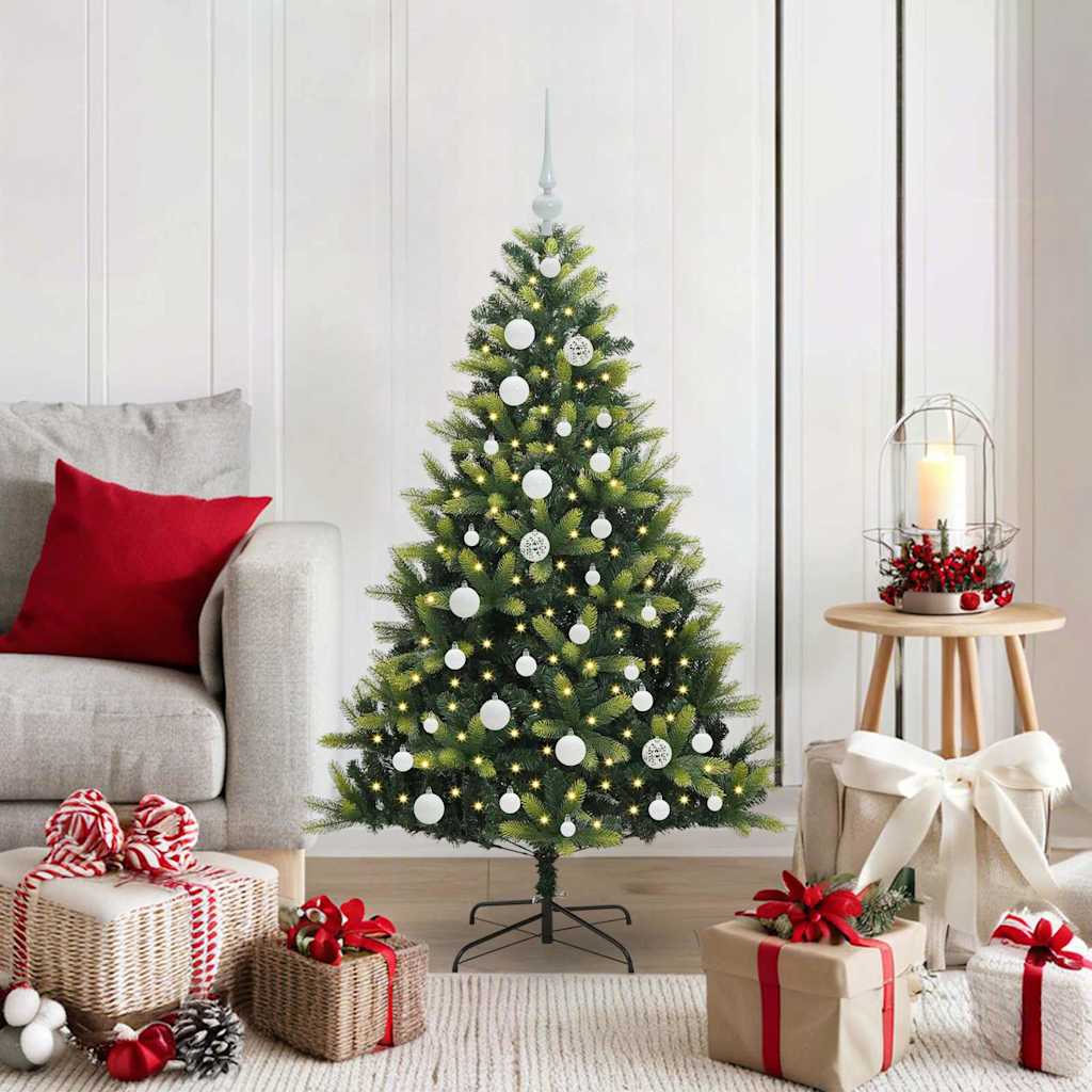 Arbre de Noël artificiel à charnières 150 LED Vert 120 cm
