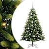 vidaXL Tehis hingedega j&otilde;ulupuu 150 LEDi Roheline 120 cm PVC ja PE