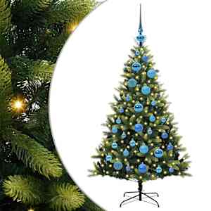 vidaXL Tehis hingedega j&otilde;ulupuu 150 LEDi Roheline 120 cm PVC ja PE