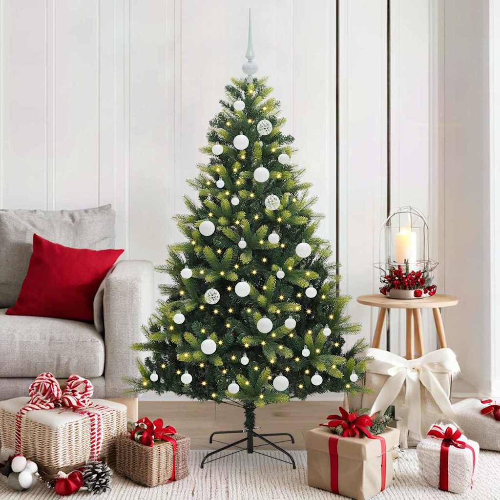 Arbre de Noël artificiel à charnières 150 LED Vert 150 cm