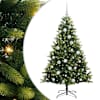 vidaXL Tehis hingedega j&otilde;ulupuu 150 LEDi Roheline 150 cm PVC ja PE