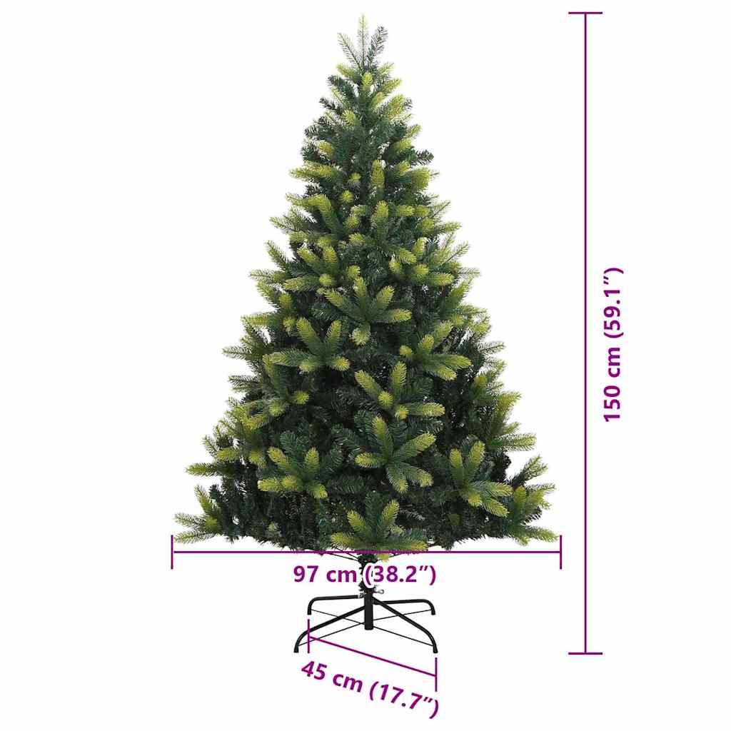 Umělý zavěšený vánoční stromeček 150 LED Zelená 150 cm PVC a PE - obrázek 17