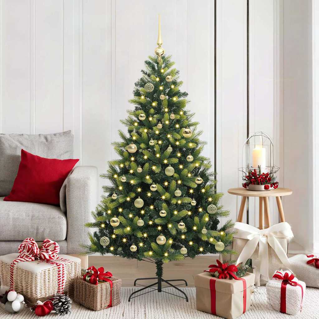 Arbre de Noël artificiel à charnières 150 LED Vert 150 cm
