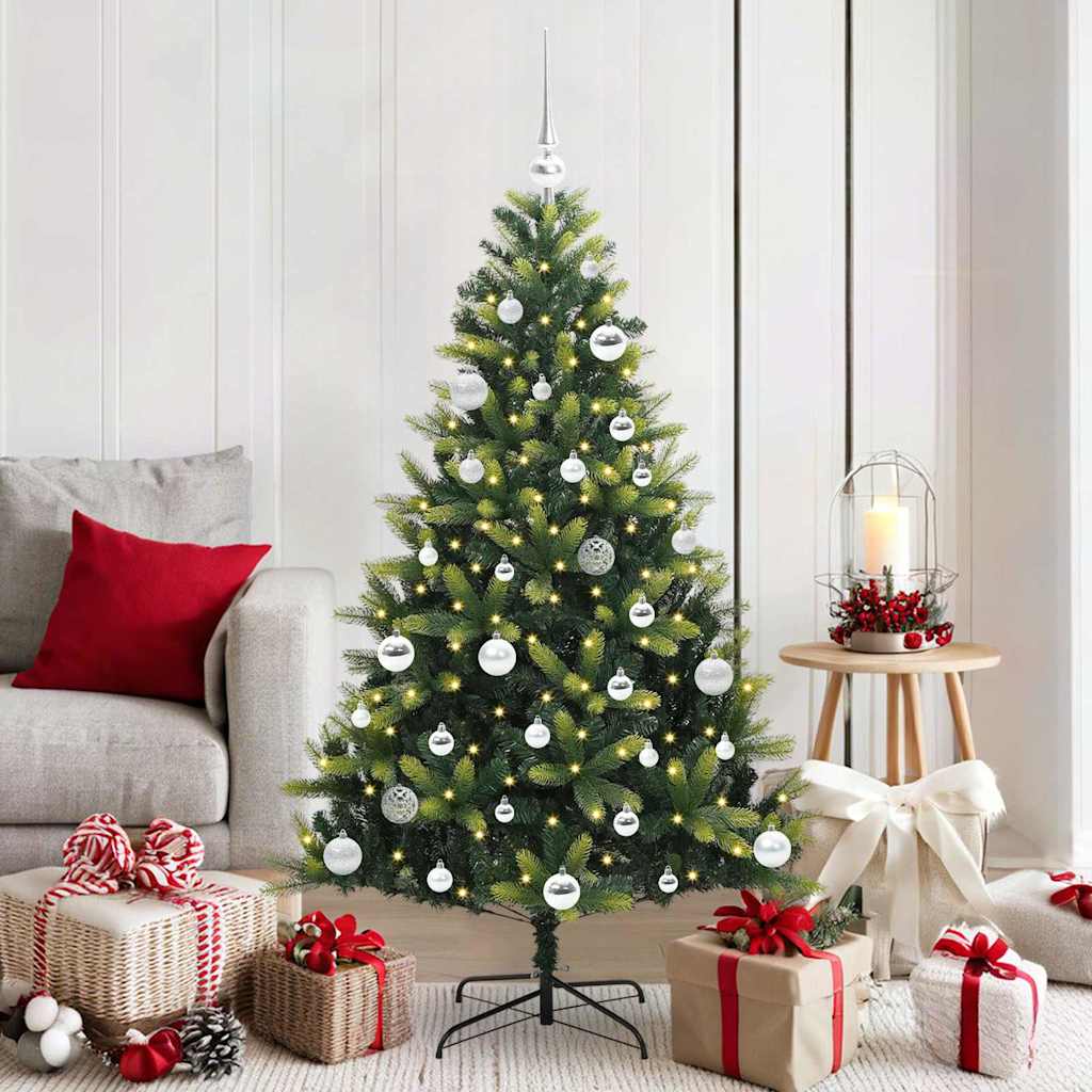 Arbre de Noël artificiel à charnières 150 LED Vert 150 cm