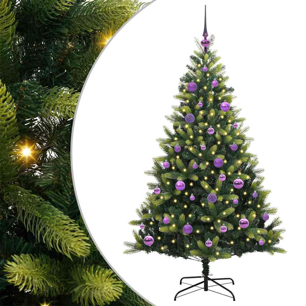 Thumbnail - vidaXL Künstlicher geflammter Weihnachtsbaum 150 LEDs Grün 150 cm