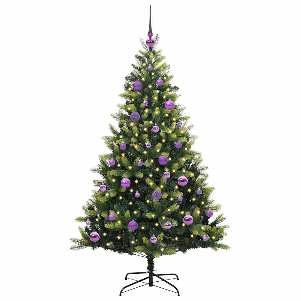 Thumbnail - vidaXL Künstlicher geflammter Weihnachtsbaum 150 LEDs Grün 150 cm