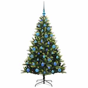 Umělý zavěšený vánoční stromeček 150 LED Zelená 150 cm PVC a PE - obrázek 4