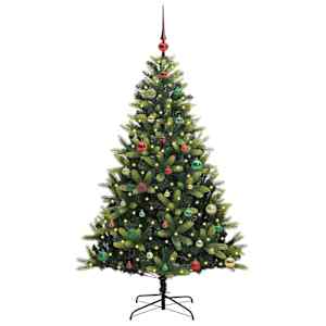 Umělý zavěšený vánoční stromeček 150 LED Zelená 150 cm PVC a PE - obrázek 3