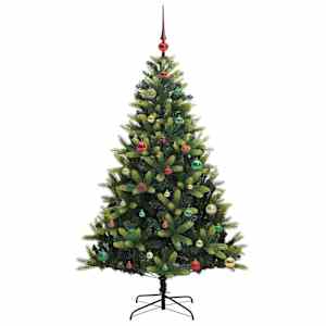 Umělý zavěšený vánoční stromeček 150 LED Zelená 150 cm PVC a PE - obrázek 6