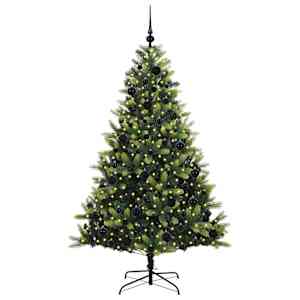 Umělý skládací vánoční stromeček 300 LED Zelená 180 cm PVC a PE - obrázek 3