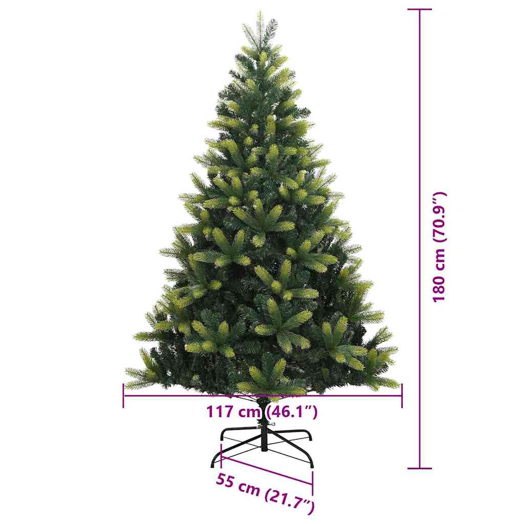 Umělý skládací vánoční stromeček 300 LED Zelená 180 cm PVC a PE - obrázek 17