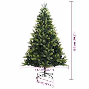 Umělý skládací vánoční stromeček 300 LED Zelená 180 cm PVC a PE - obrázek 17