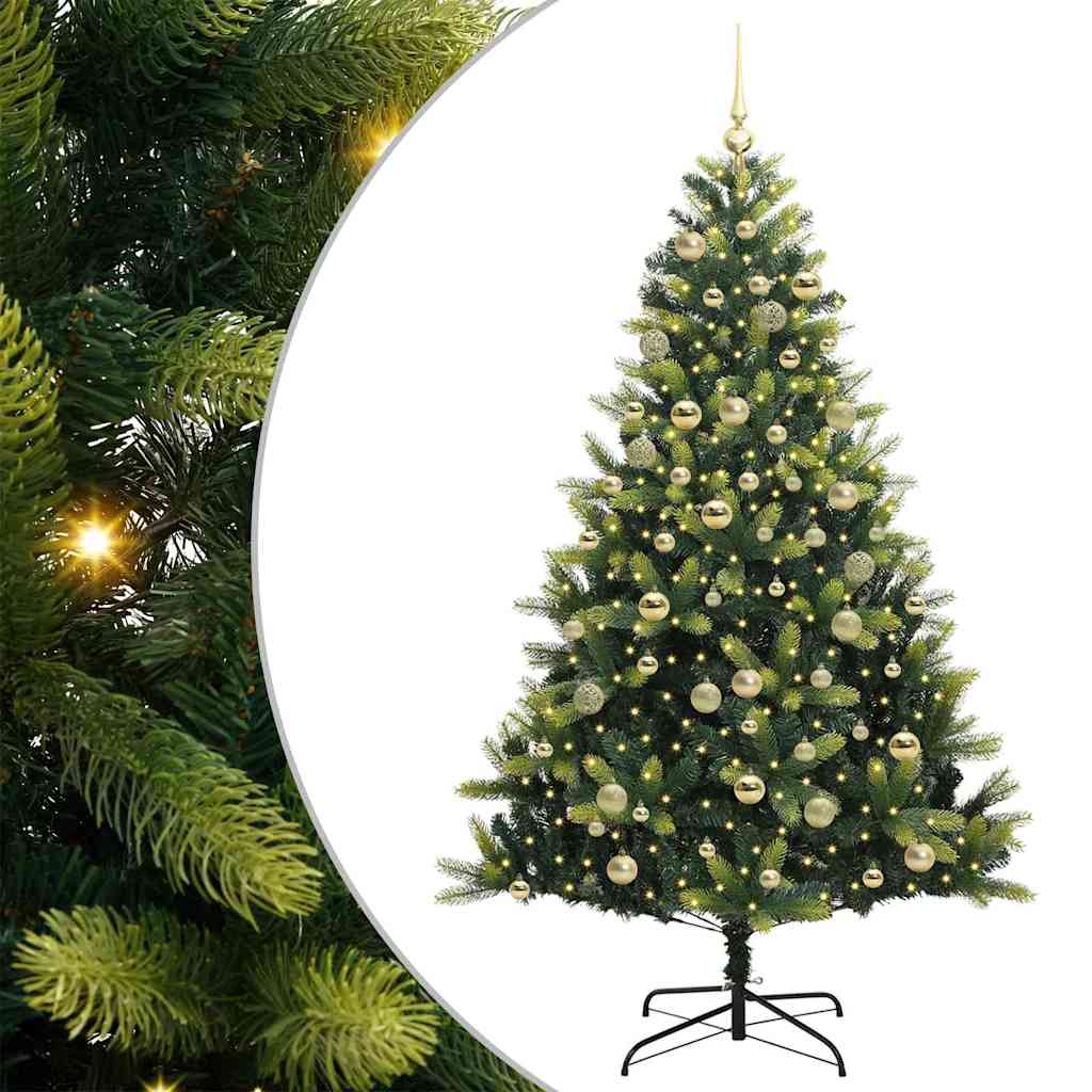 Thumbnail - vidaXL Künstlicher Klappbarer Weihnachtsbaum mit 300 LEDs Grün 180 cm