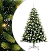 vidaXL Tehis hingedega j&otilde;ulupuu 300 LED-iga Roheline 180 cm PVC ja PE