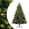 vidaXL Tehis hingedega j&otilde;ulupuu 300 LED-iga Roheline 210 cm PVC ja PE