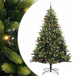 Umělý skládací vánoční stromeček 300 LED Zelená 210 cm PVC a PE - obrázek 2