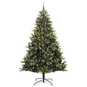 Umělý skládací vánoční stromeček 300 LED Zelená 210 cm PVC a PE - obrázek 3