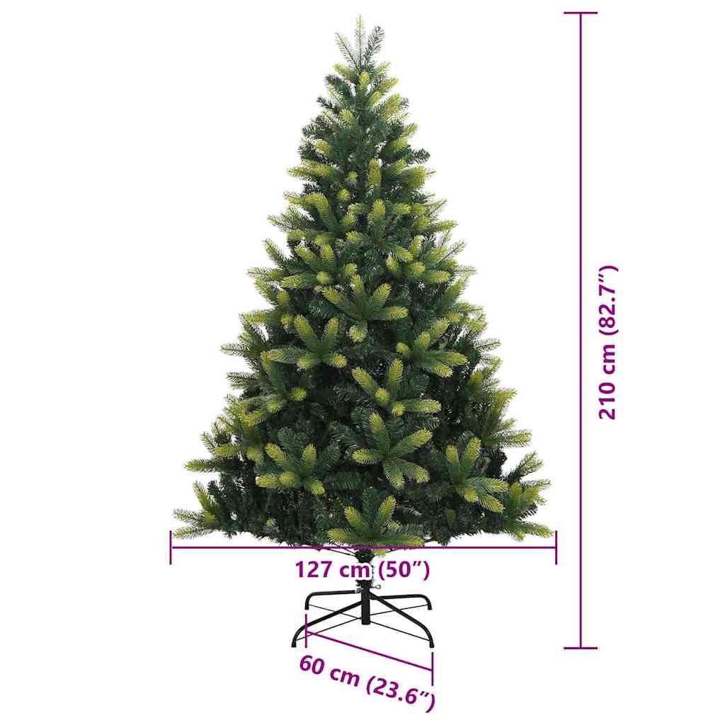 Umělý skládací vánoční stromeček 300 LED Zelená 210 cm PVC a PE - obrázek 16