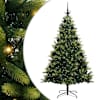 vidaXL Tehis hingedega j&otilde;ulupuu 300 LED-iga Roheline 210 cm PVC ja PE