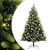 vidaXL Tehis hingedega j&otilde;ulupuu 300 LED-iga Roheline 210 cm PVC ja PE