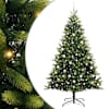vidaXL Tehis hingedega j&otilde;ulupuu 300 LED-iga Roheline 210 cm PVC ja PE