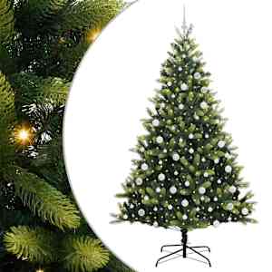 Umělý skládací vánoční stromeček 300 LED Zelená 210 cm PVC a PE - obrázek 2