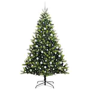 Umělý skládací vánoční stromeček 300 LED Zelená 210 cm PVC a PE - obrázek 3