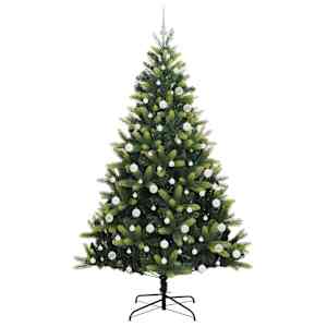 Umělý skládací vánoční stromeček 300 LED Zelená 210 cm PVC a PE - obrázek 4