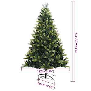 Umělý skládací vánoční stromeček 300 LED Zelená 210 cm PVC a PE - obrázek 17