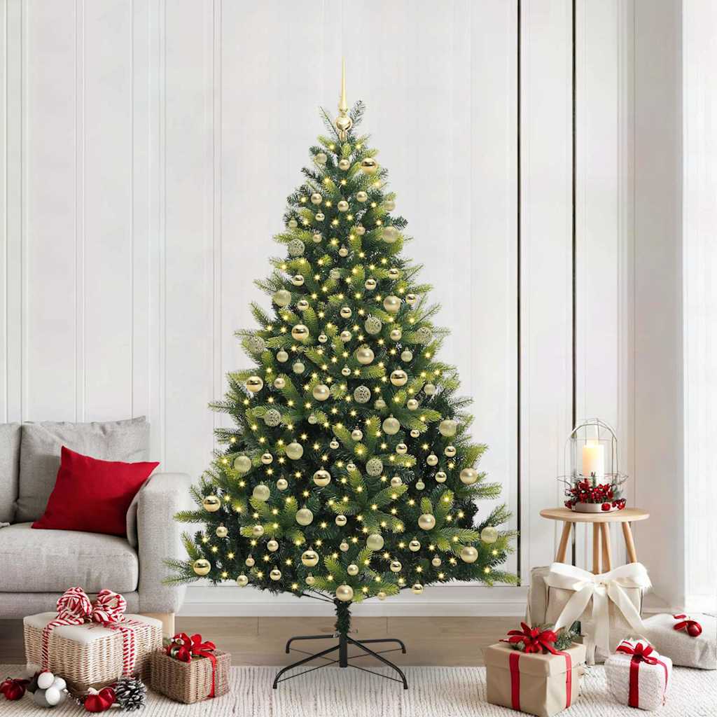 vidaXL Brad de Crăciun artificial cu ramuri articulare 300 LEDs 210 cm