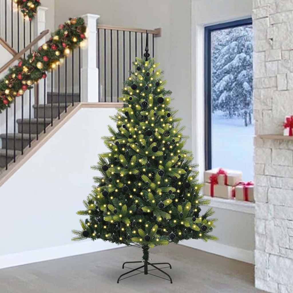 vidaXL Brad de Crăciun artificial cu crengile pliabile, 300 LED-uri