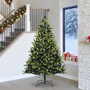 Umjetno hinged božično drevo 300 LED Zelena 240 cm PVC in PE