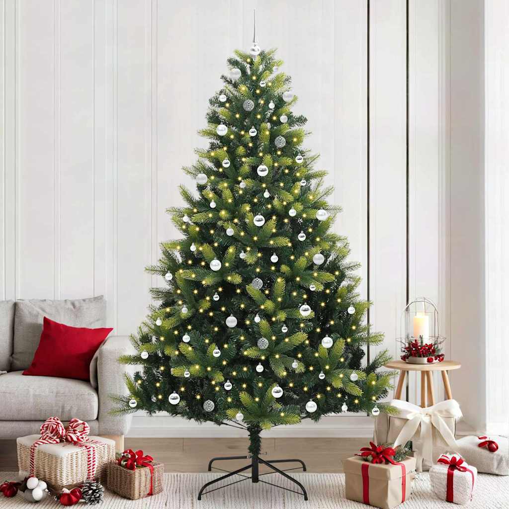 Sapin de Noël artificiel à charnières avec 300 LED Vert 240 cm