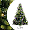 vidaXL Tehis hingedega j&otilde;ulupuu 300 LED-iga Roheline 240 cm PVC ja PE