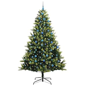 Umělý skládací vánoční stromeček 300 LED Zelená 240 cm PVC a PE - obrázek 3