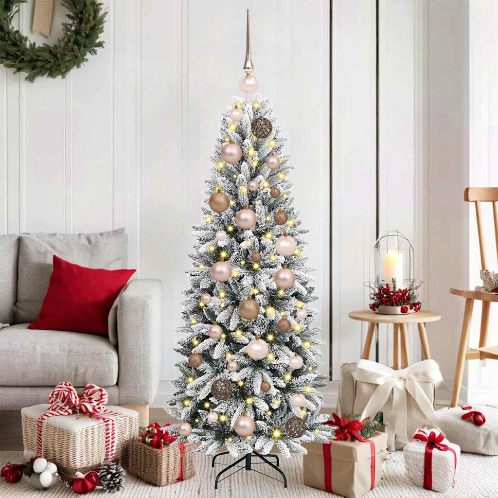 SapindeNoëlartificiel avec des lumières à LED Blanc 120cm PVC