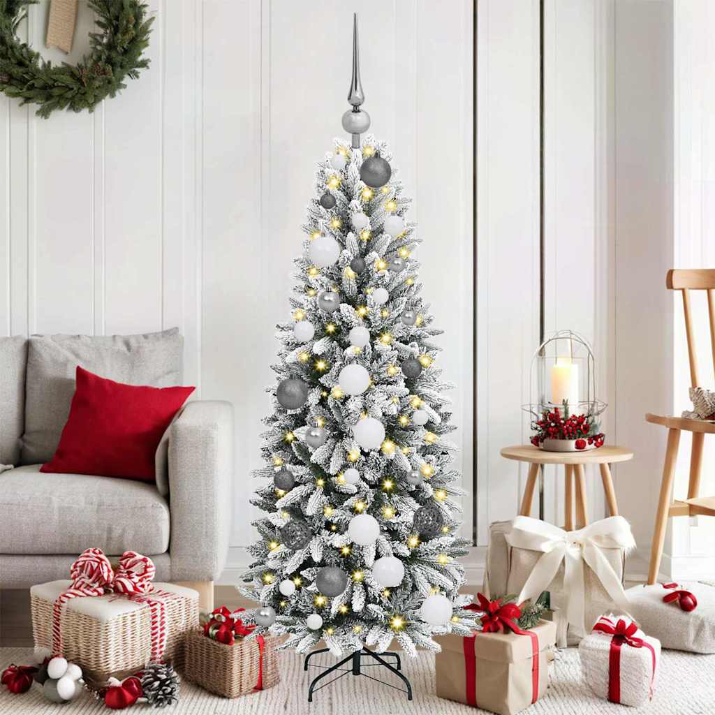 Kunstkerstboom met decoratieve touwlichten Wit 120 cm Kunststof