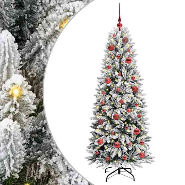 vidaXL Tehisj&otilde;ulupuu Valge 150 cm PVC ja plast ja teras ja PE