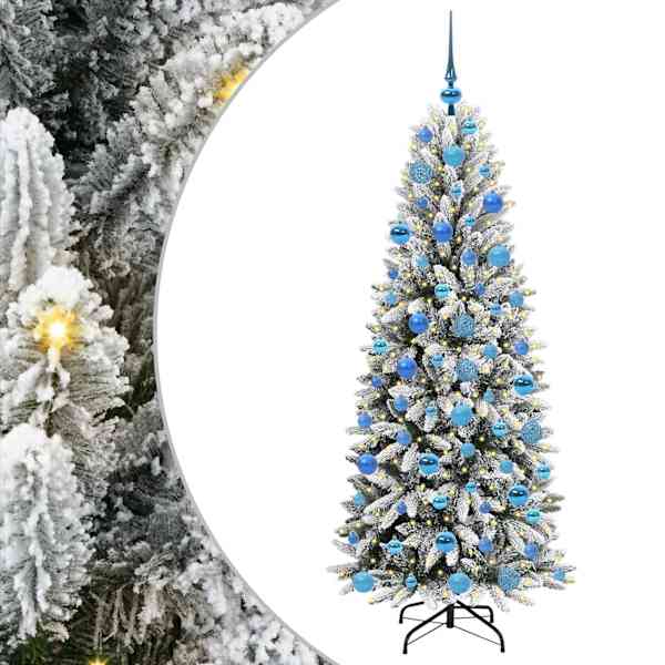 vidaXL Tehisj&otilde;ulupuu Valge 180 cm PVC ja plast ja teras ja PE