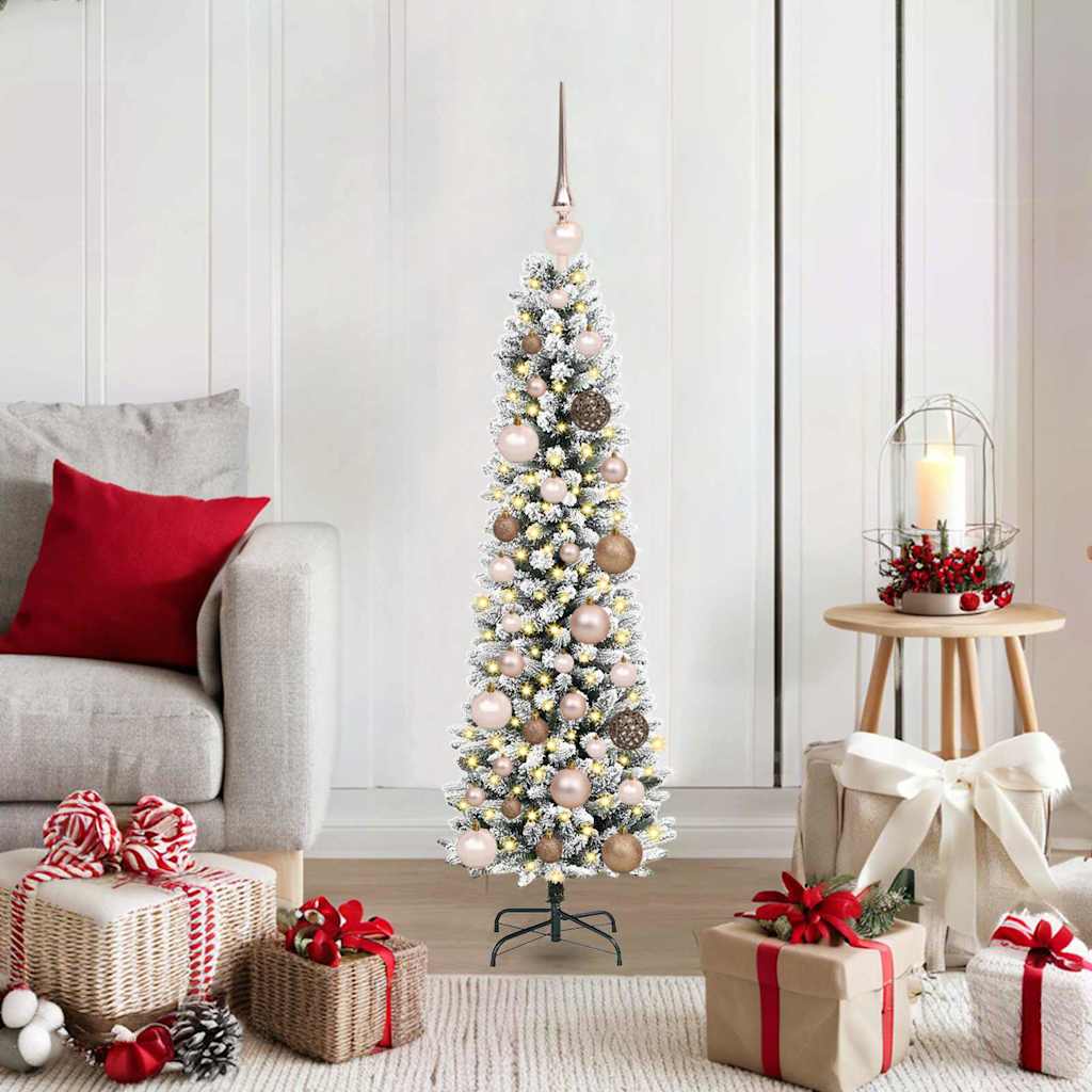 SapindeNoëlartificiel avec des lumières à LED Blanc 120cm PVC